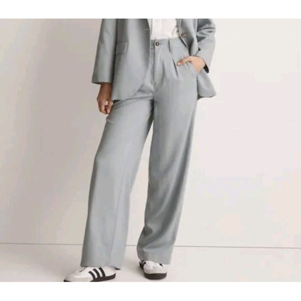 Madewell The Neale Straight Leg Pant In Drapeweave In Overcast Size 4 NWT